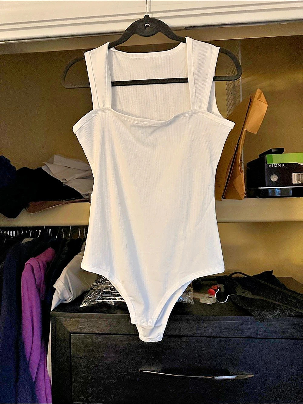 White Ribbed Bodysuit Like New